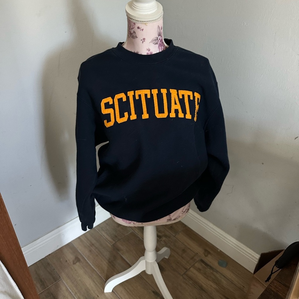 MV Sport Navy Crewneck Sweater with Gold Lettering Scituate